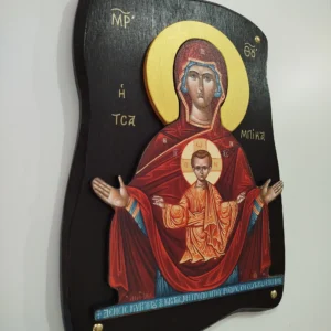 Μεγάλες χειροποίητες ακανόνιστες εικόνες Αγίων και της Παναγίας, μέγεθος 24x32 εκατοστά.