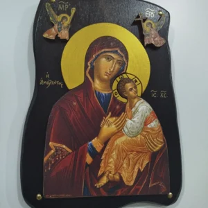 Μεγάλες χειροποίητες ακανόνιστες εικόνες Αγίων και της Παναγίας, μέγεθος 24x32 εκατοστά.